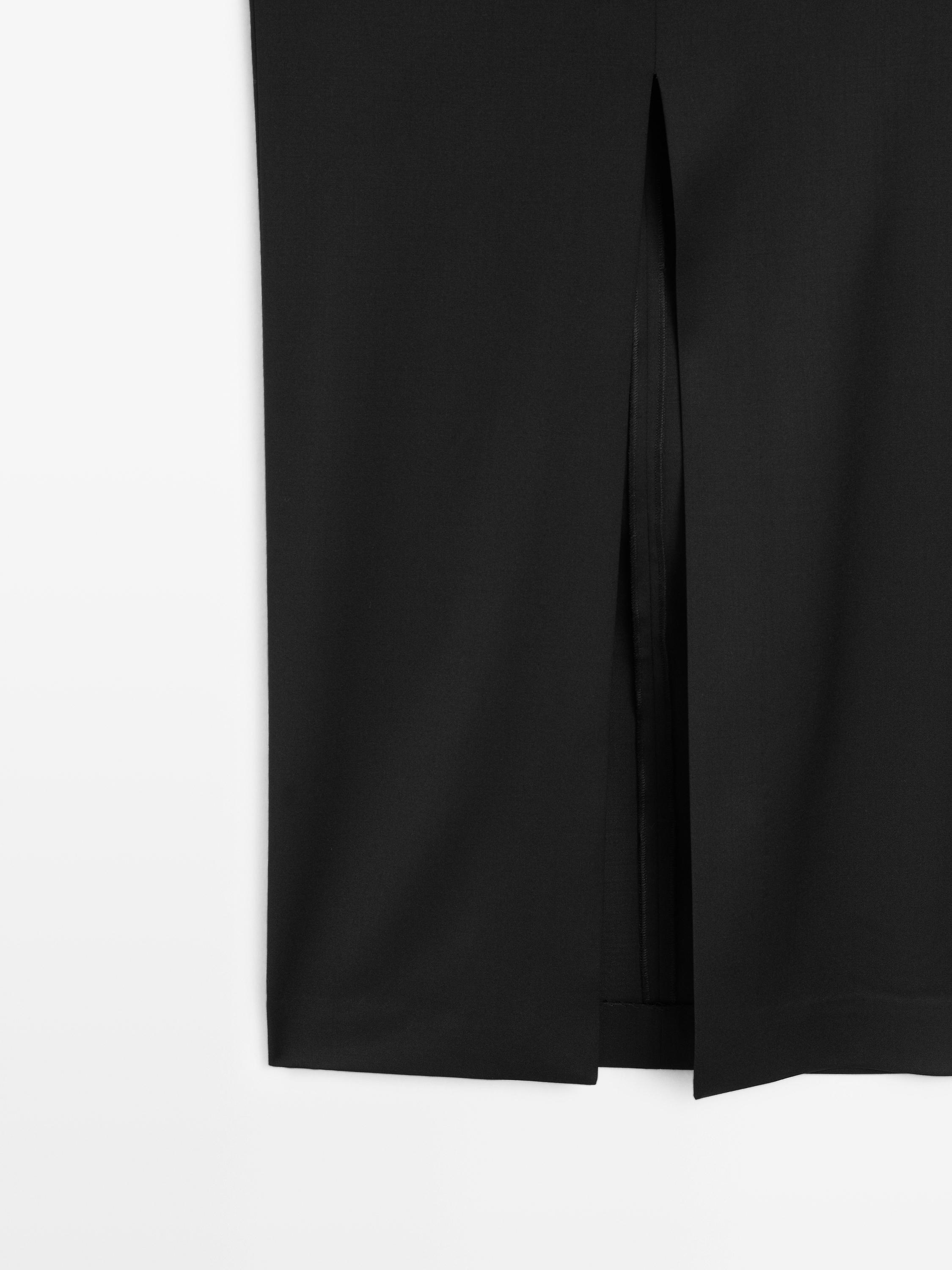 Straight midi skirt with gathered sash - STUDIO